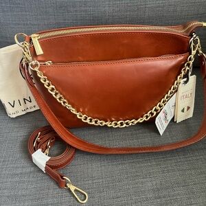 NWT DIVINA FIRENZE LARGE CROSSBODY SHOULDER BAG ITALIAN LEATHER